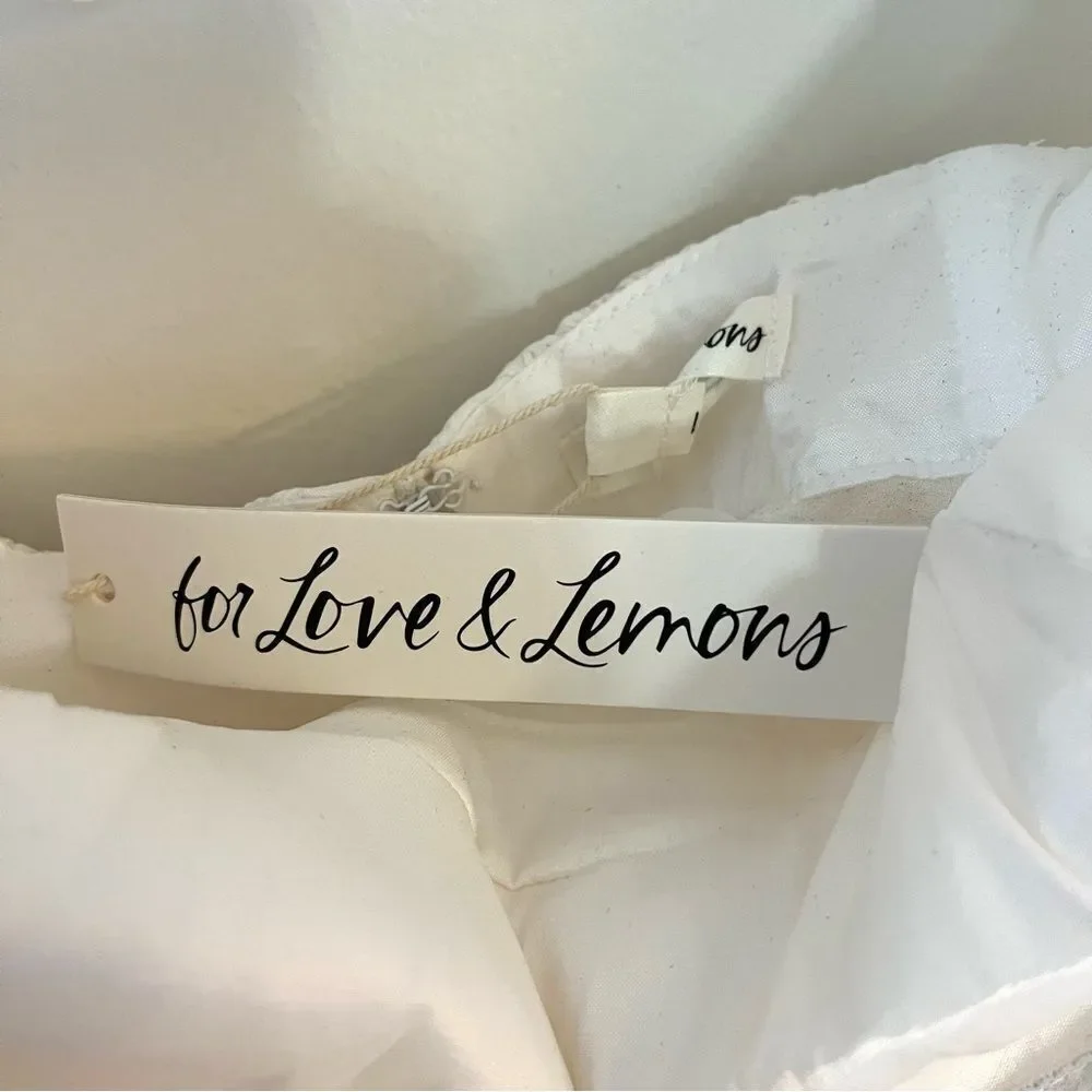 For‎ Love And Lemons Clara Bow Mini Dress in White New With Tags